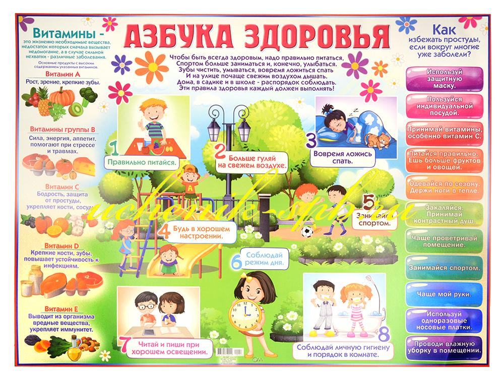 Плакат А2 'Азбука здоровья' 595x450 мм, Р2-247