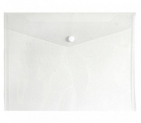 Папка конверт на кнопке, BURO, А5, пластик, толщина 180 мкм, прозрачная, 816651